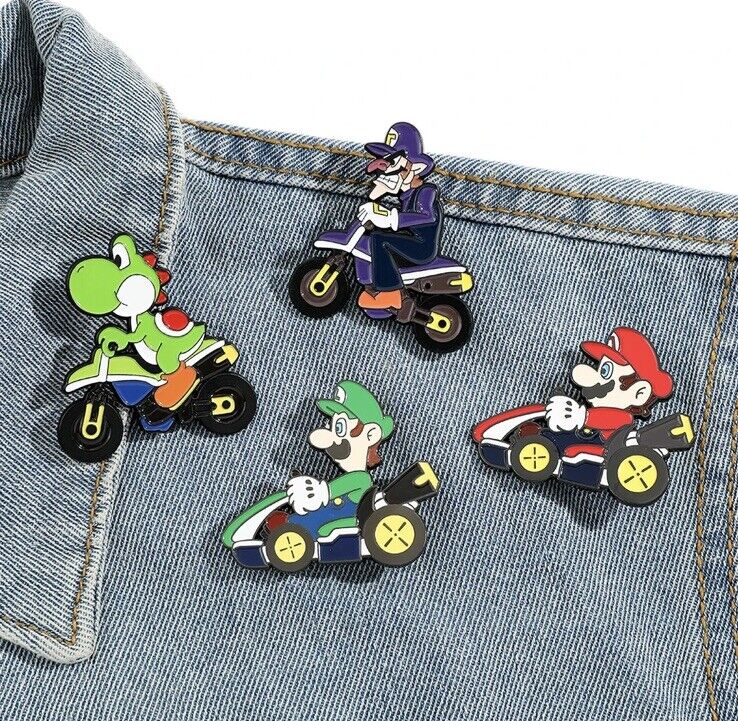 4 Piece Game Super Mario Metal Pin Badge Lapel Brooch Enamel Pin Backpack - SOScollectible