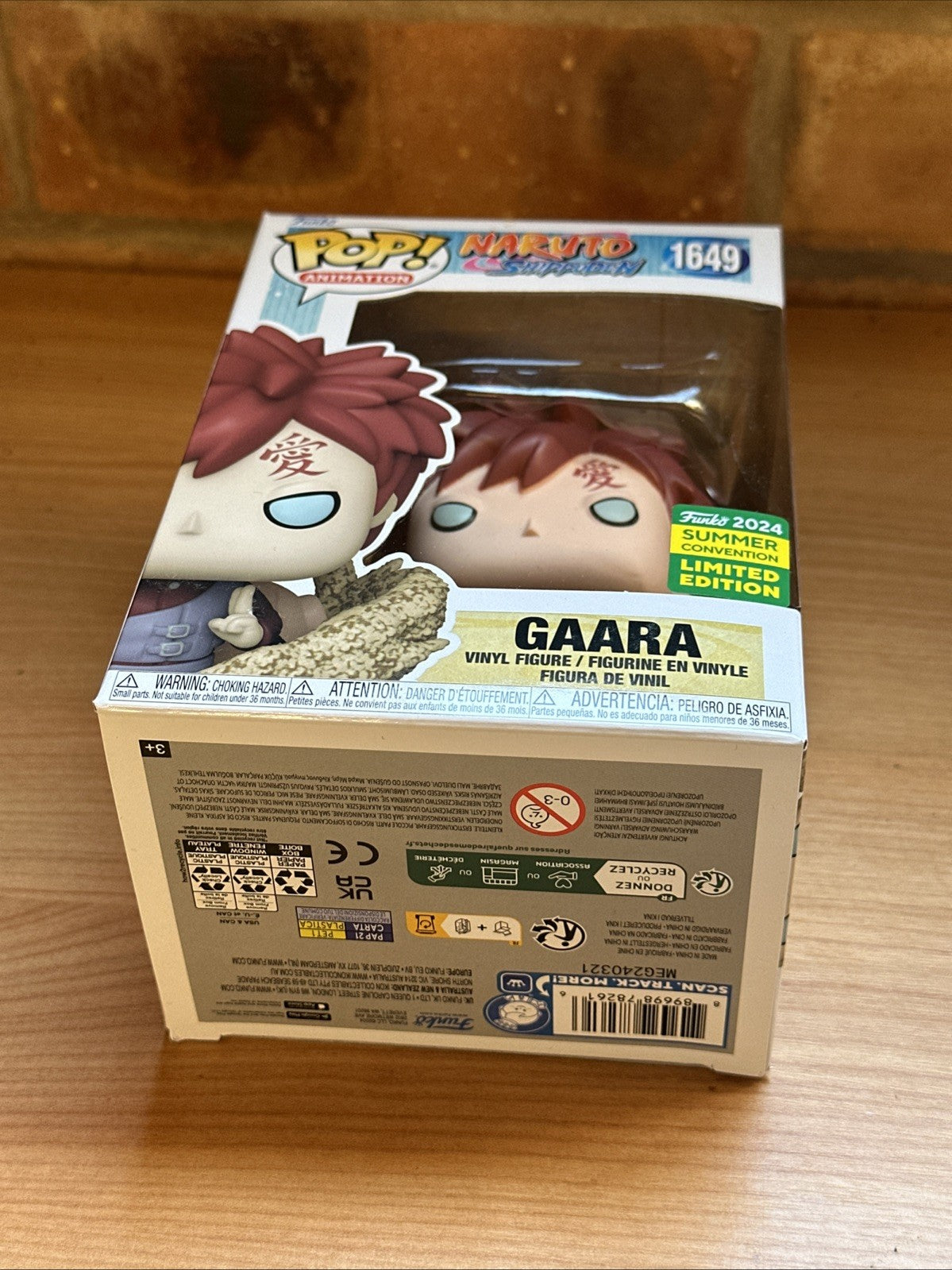 Funko Pop! Naruto Shippuden Gaara W/ Sand 2024 SDCC #1649 Limited Edition