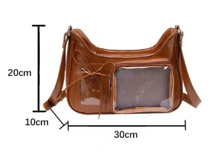 Y2K Transparent Crossbody Bag Lightweight Harajuku School Show Of Your Labubu