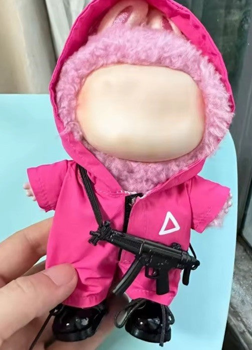 Labubu 17’ Doll Cosplay Squid Game Full Outfit gun And Shoes Dress Up NO DOLL