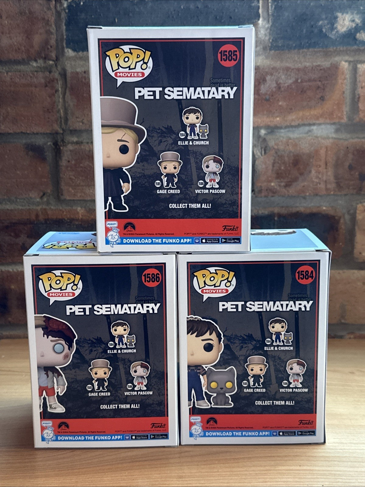 Funko Pop Pet Cemetery Semetary Set Of 3 Pascow Creed Ellie Church Cult Horror