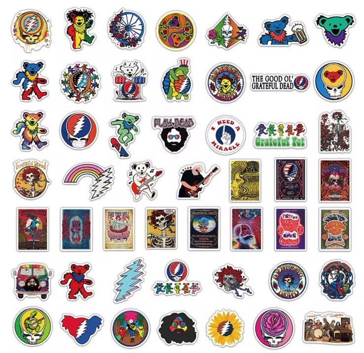 10x GRATEFUL DEAD Rock Band QUALITY VINYL STICKERS Music 50th Collect Gift2