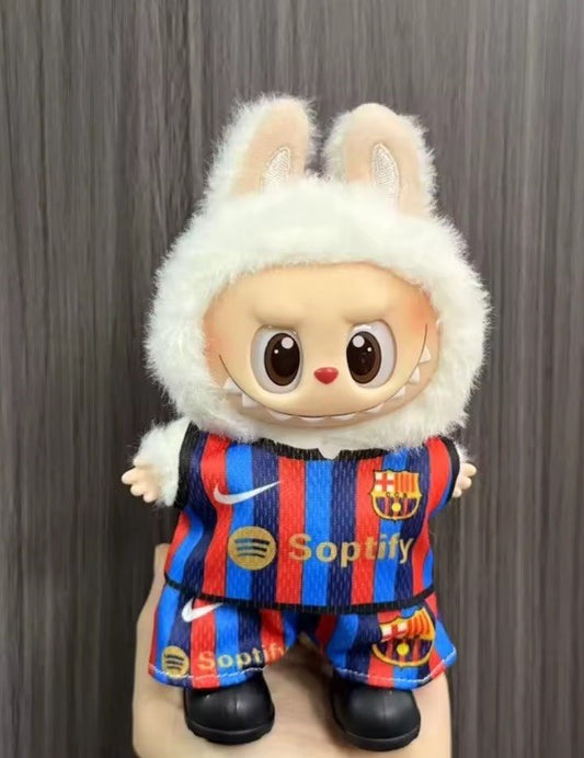 POP MART LABUBU Barcelona Soccer Football Kit Replacing Clothes Set NO Doll