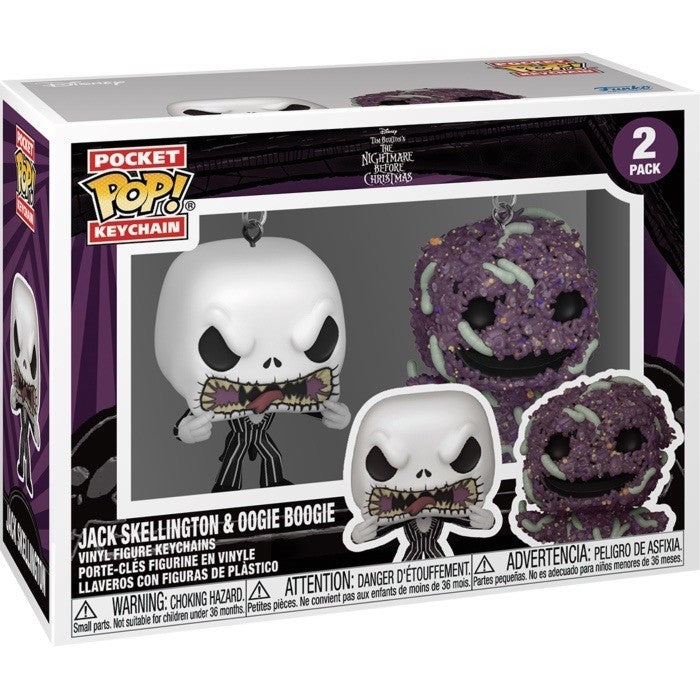 FUNKO POP! Pocket Keychain Exclusive Jack And Oogie Boogie NBC 2-Pk In Stk 1/7