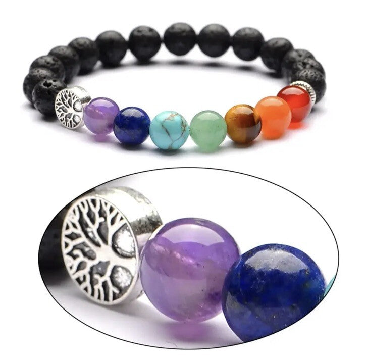 7 Chakra Bracelet Crystal Jewellery Healing Natural Stones Tree of Life Gemstone1