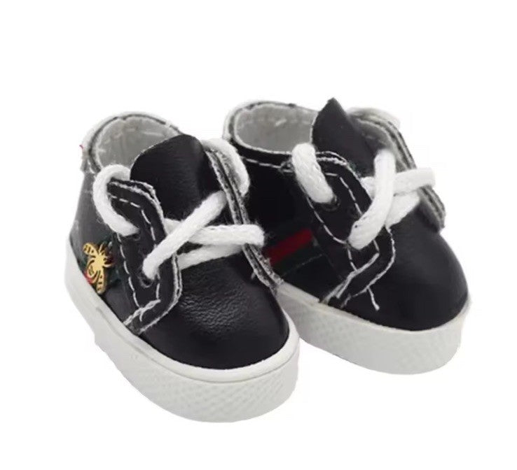 Labubu Sized 17cm Doll Fashion Sports Black Shoes Accessories Outfits Red Gold