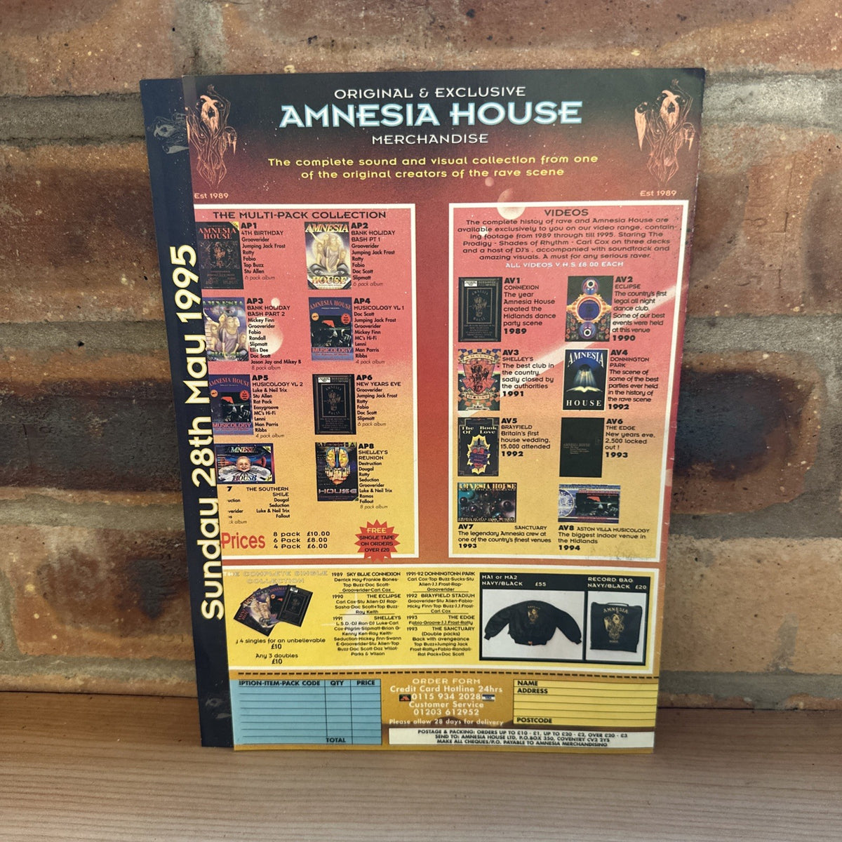 Rave Flyer Amnesia House 28th Nov 95 Bank Holiday Bash Institute Digbeth2