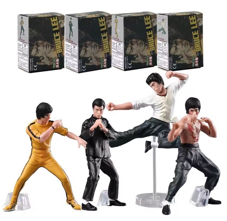 4pcs Kung Fu Bruce Lee Boxed Mini Action Figure Model Toy Super Hero Model5