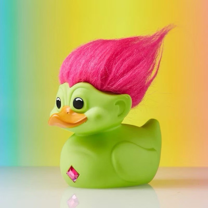 TUBBZ Trolls Set Of 3 EDITION Silver Green Rainbow Troll Collectible Duck Fig
