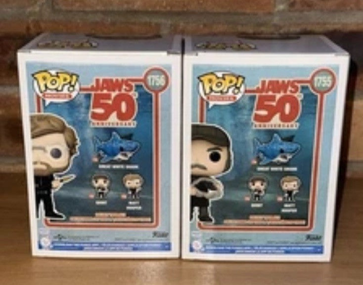 Funko Jaws Hooper & Quint W/ Shark Set 50th Anni Pop! Vinyl Fig In Stk Now