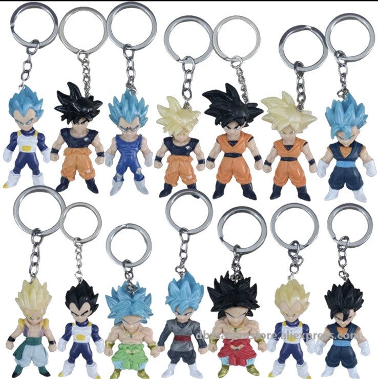 3x dragon ball z figure blind Bag Key Ring anime goku action model bags gift4