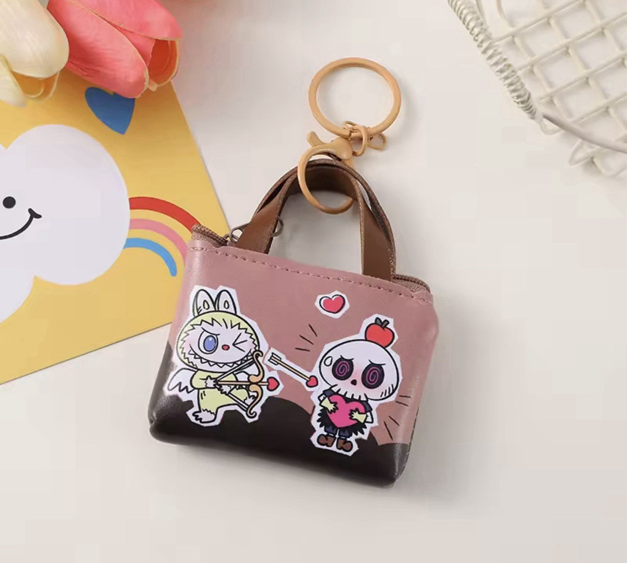 Cute Mini Labubu bag Coin Purse Keychain Cartoon The Monsters Pendant