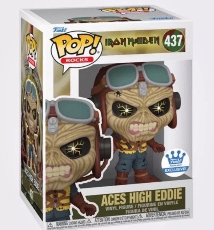 Funko Pop! Aces High Eddie 437 Shop Exclusive Iron Maiden Metal Rocks In Stock