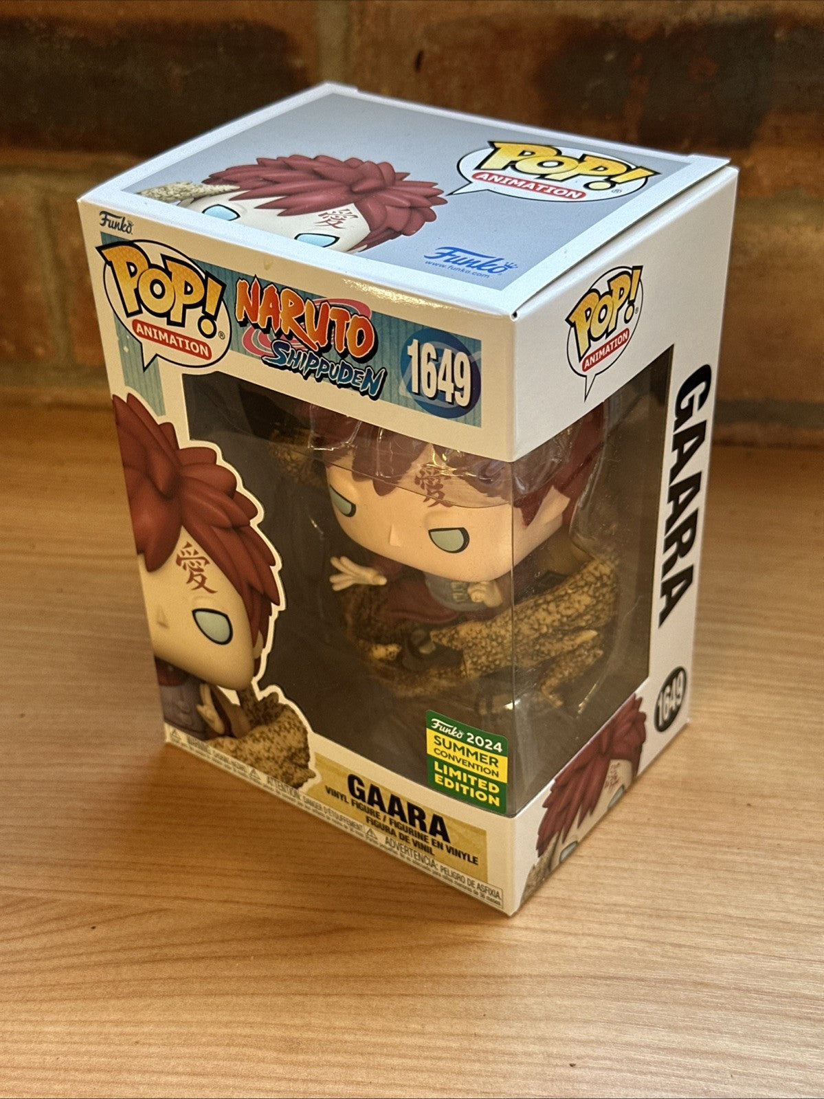 Funko Pop! Naruto Shippuden Gaara W/ Sand 2024 SDCC #1649 Limited Edition