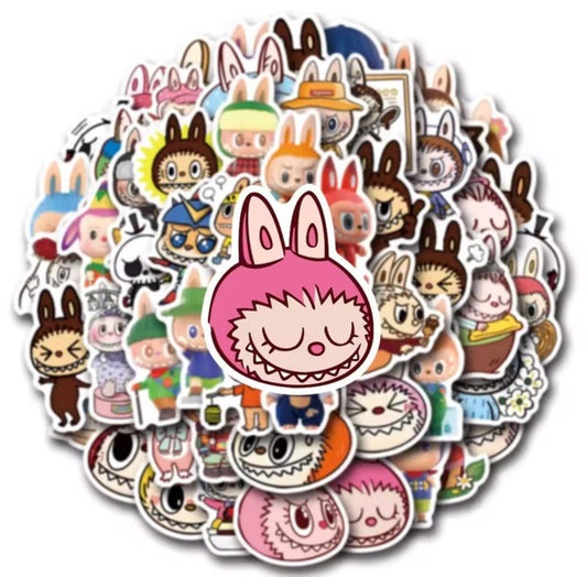 10x Monsters Doll Vinyl Stickers Set For Labubu Skateboard Laptop Decals