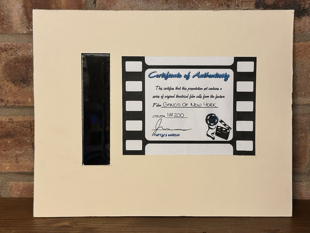 Gangs Of New York Film Cell Scorsese 1st Of 200 Mounted display original COA3