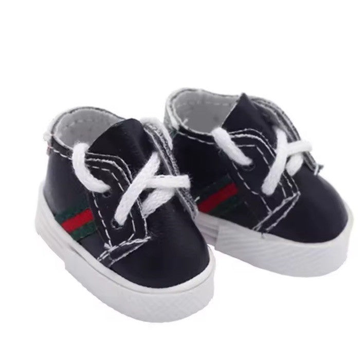 Labubu Sized 17cm Doll Fashion Sports Black Shoes Accessories Outfits Red Stripe