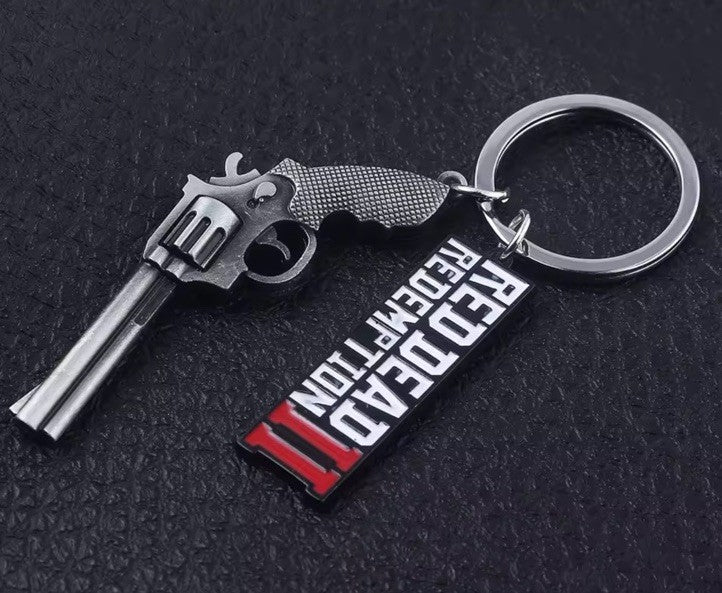 Red Dead Redemption II Revolver Gun Keyring GTA Rockstar Chain Gift bag2