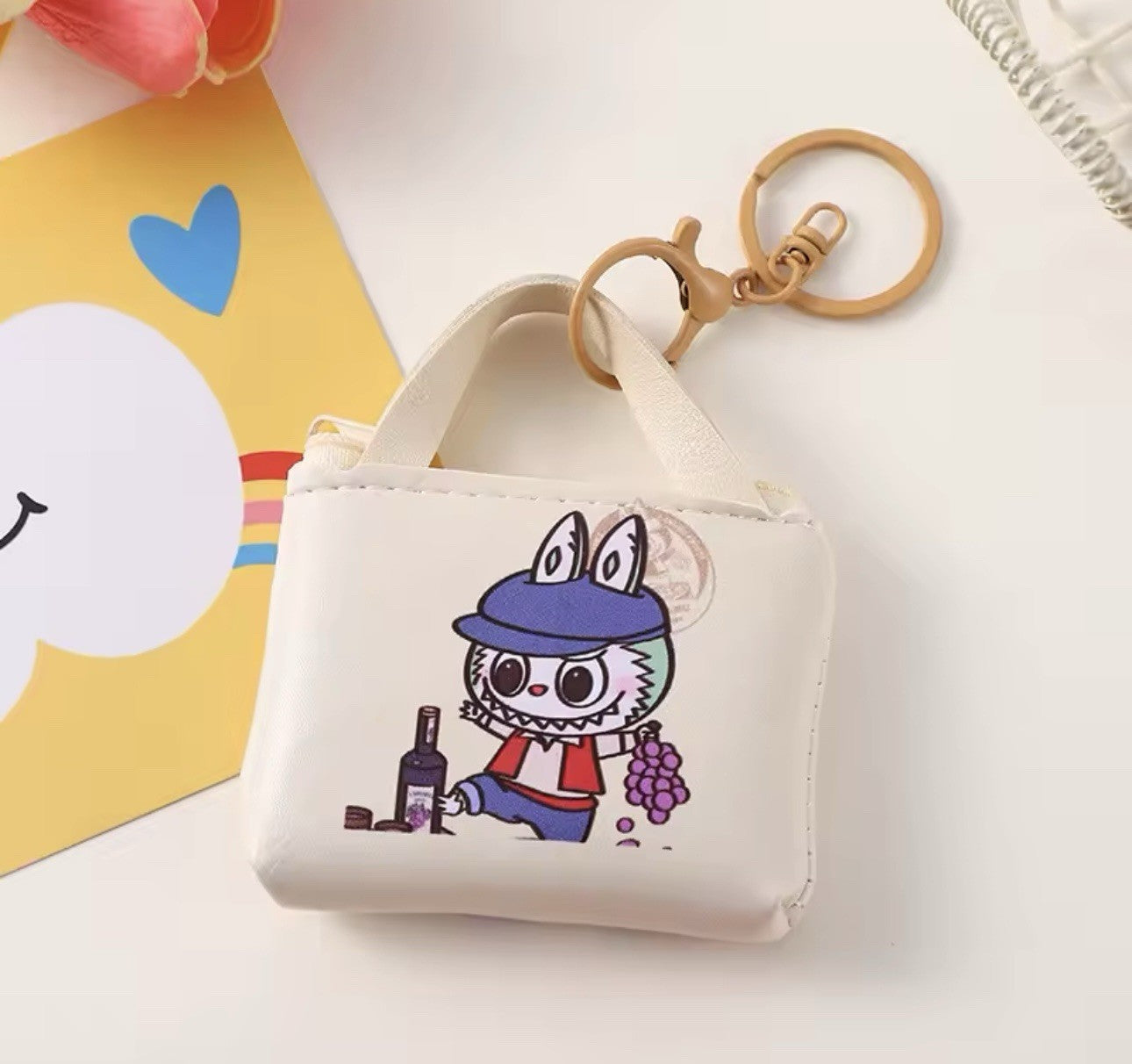 Cute Mini Labubu bag Coin Purse Keychain Cartoon The Monsters Pendant