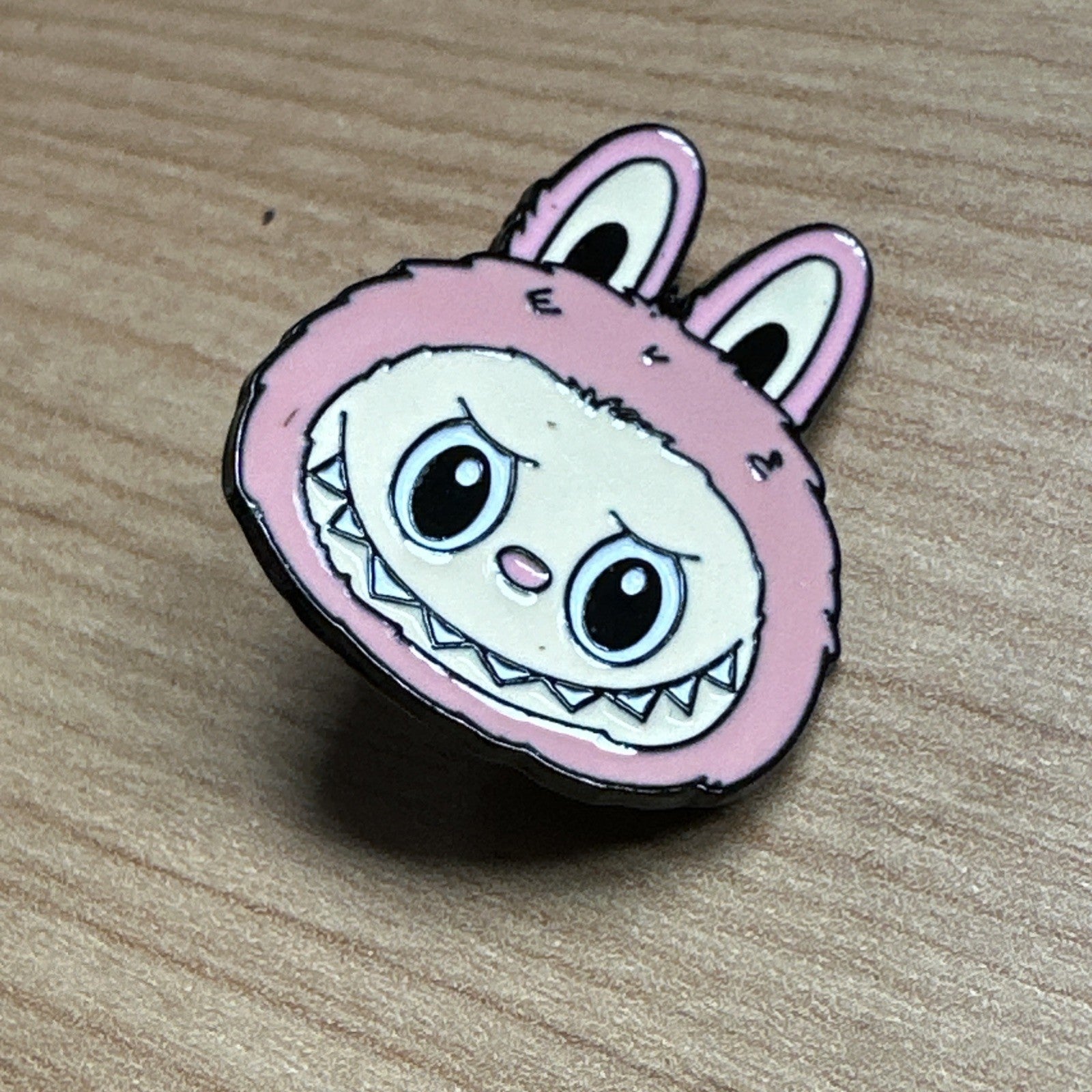 1x Labubu Monsters Pink Face Enamel Pin Badge Cute In Gift Bag