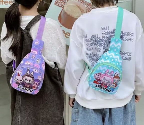 POP MART Pink Labubu Horror Monsters Cute Crossbody Backpack Summer Bag Gift