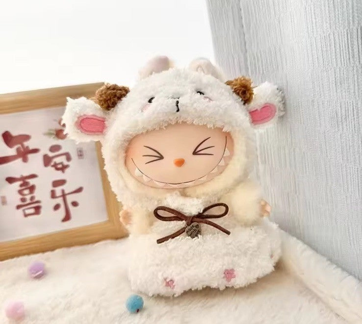 For 17cm Labubu Doll Clothes Cute Lamb Clothes Color Hoodie Mini Cloth NO DOLL