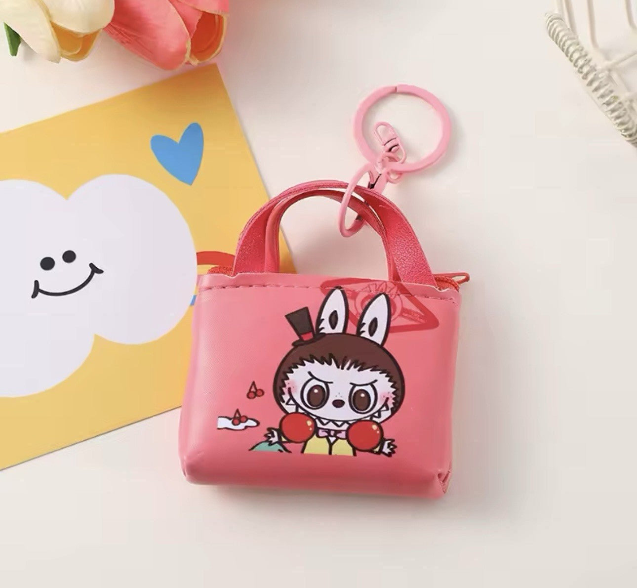 Cute Mini Labubu bag Coin Purse Keychain Cartoon The Monsters Pendant