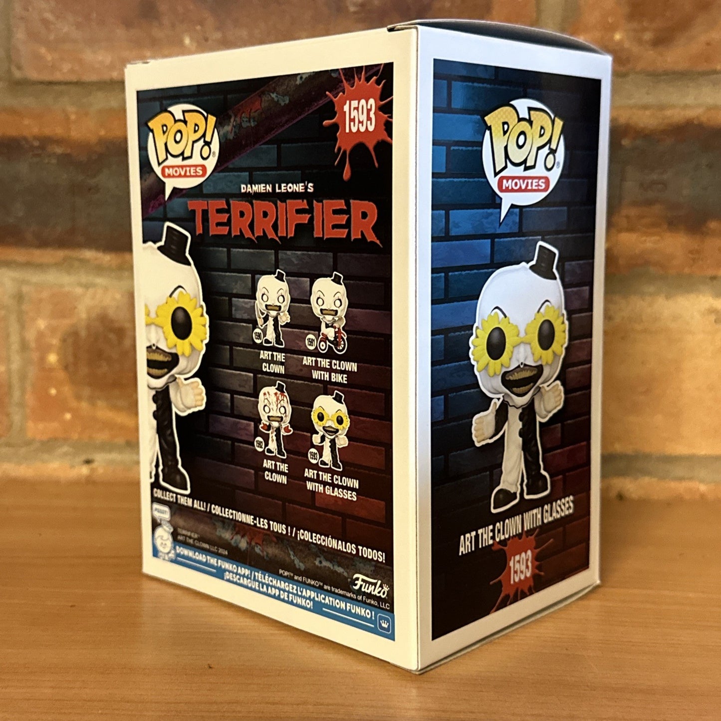 Funko Pop! Terrifier Art the Clown with Glasses #1593 In Stock Now W/pro
