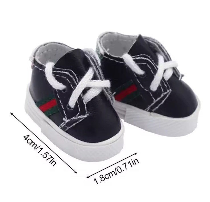 Labubu Sized 17cm Doll Fashion Sports Black Shoes Accessories Outfits Red Gold