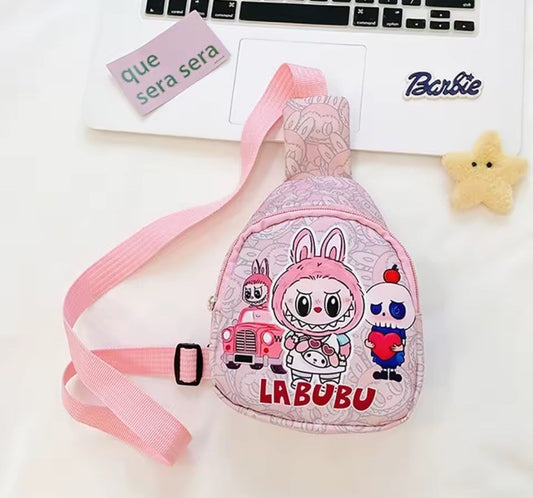 POP MART Pink Labubu Horror Monsters Cute Crossbody Backpack Summer Bag Gift