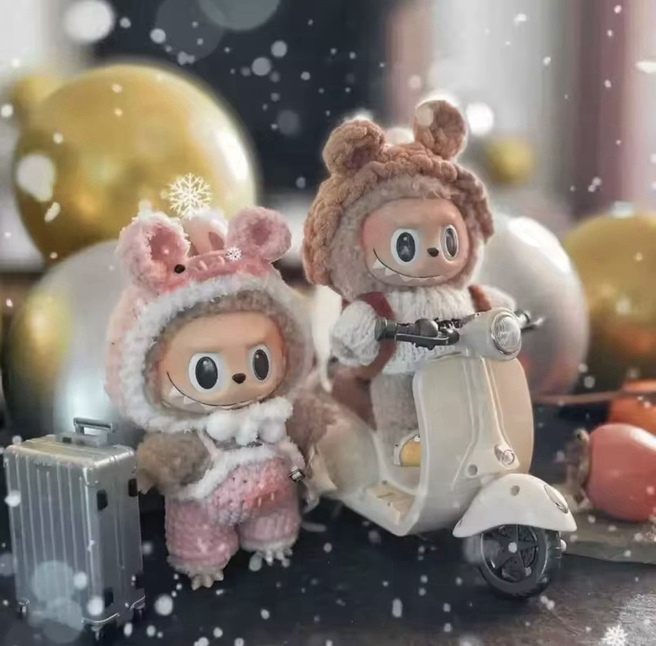 Labubu Mini Green Electric Bike Doll Motorcycle Rotatable Toy Perfect For Dolls