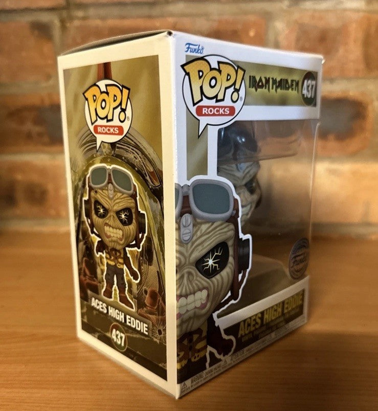 Funko Pop! Aces High Eddie 437 Shop Exclusive Iron Maiden Metal Rocks In Stock