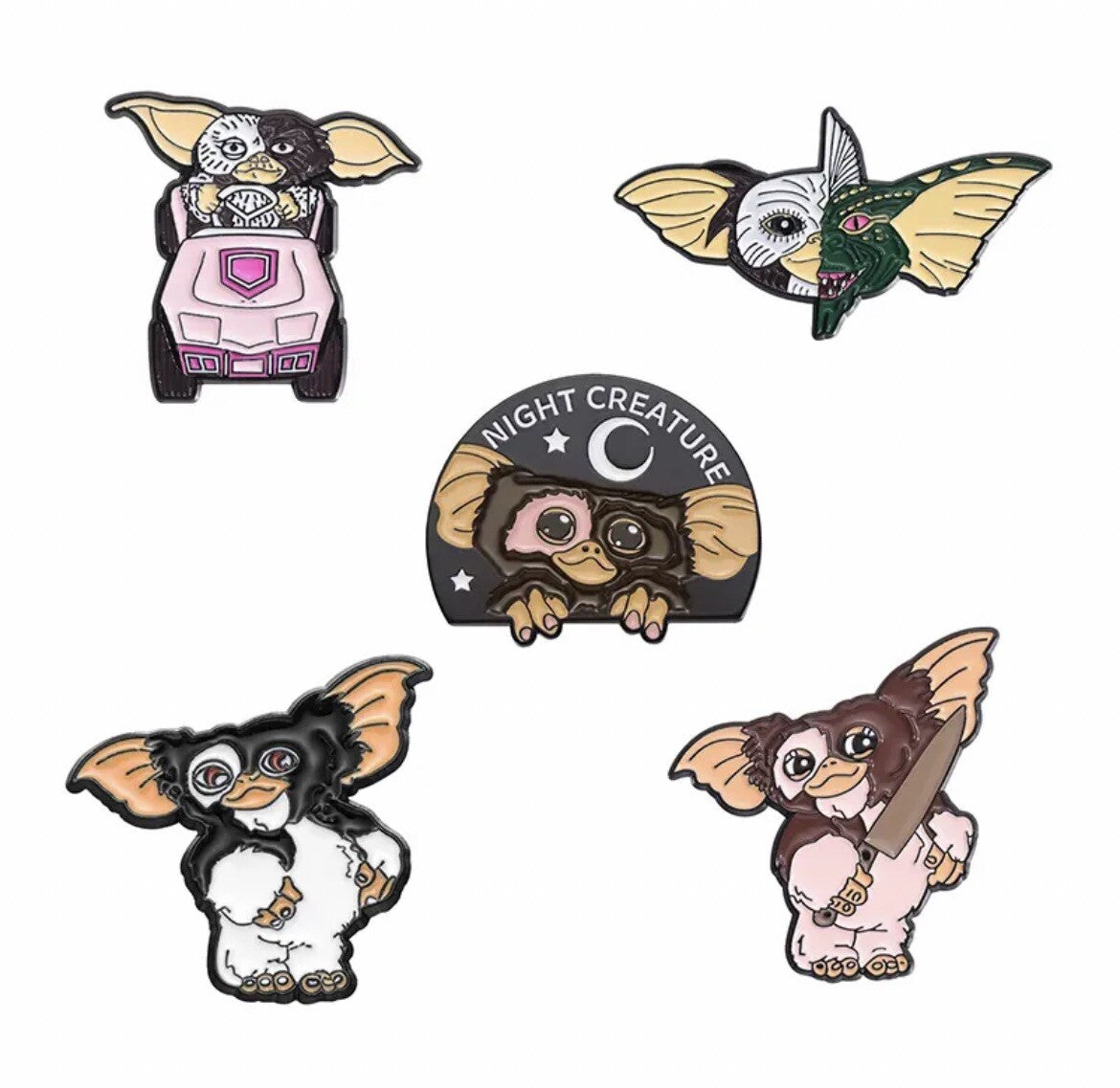 Gremlins Gizmo Half Gremlin Face Metal Enamel Pin Badge Brooch Gift bag Set1