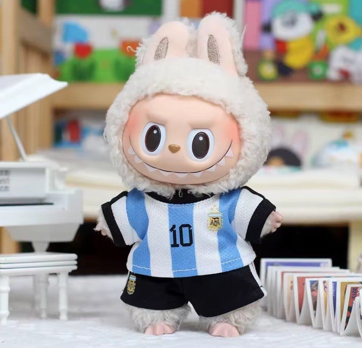 Labubu Argentina Messi Football Sportswear Clothes FIFA World Cup 17cm No Doll2