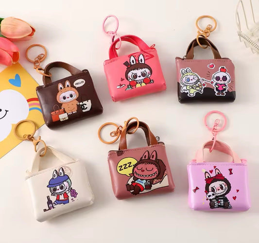 Cute Mini Labubu bag Coin Purse Keychain Cartoon The Monsters Pendant