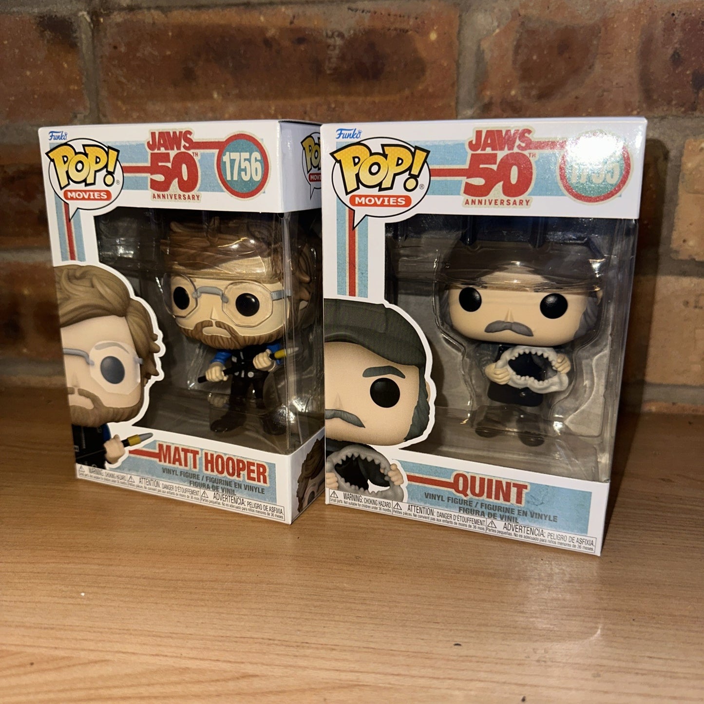 Funko Jaws Hooper & Quint W/ Shark Set 50th Anni Pop! Vinyl Fig In Stk Now