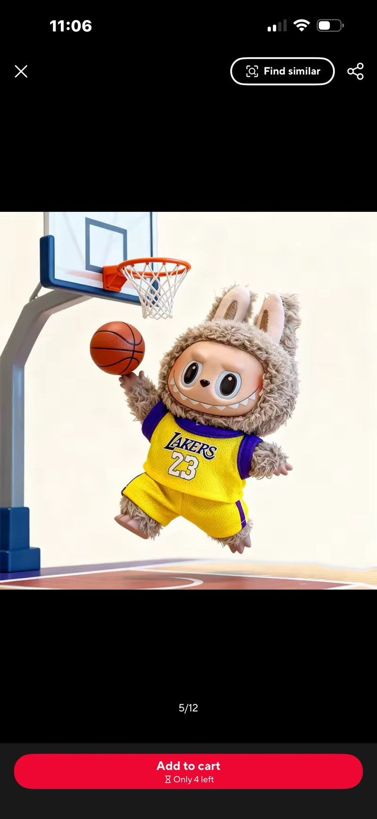 LABUBU Basketball Lakers Yellow 8 Dress Up Clothes Set No Doll Or Shoes Gift5
