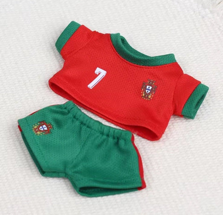 Cr 7 Soccer Football Portugal Sportswear Clothes Set For Labubu 7" Monster Doll
