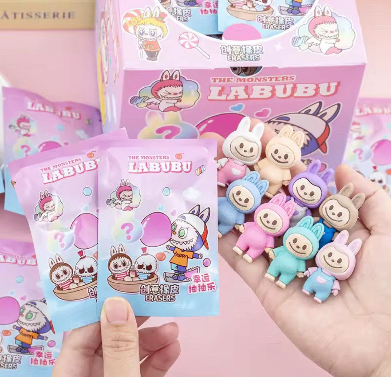 1x Labubu Monsters Eraser Rubber Blind Bag Stationary Buy 2 + 1 Free Gift Party