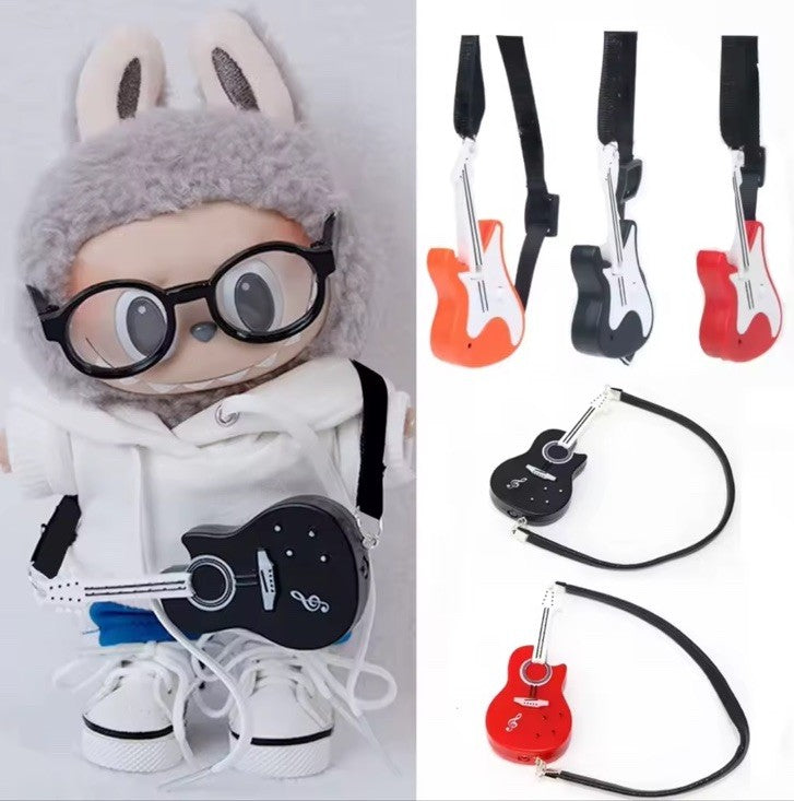 Mini DIY Cute Rock Out Guitar Dress Up For 17cm Labubu Plush NO DOLL Accessories
