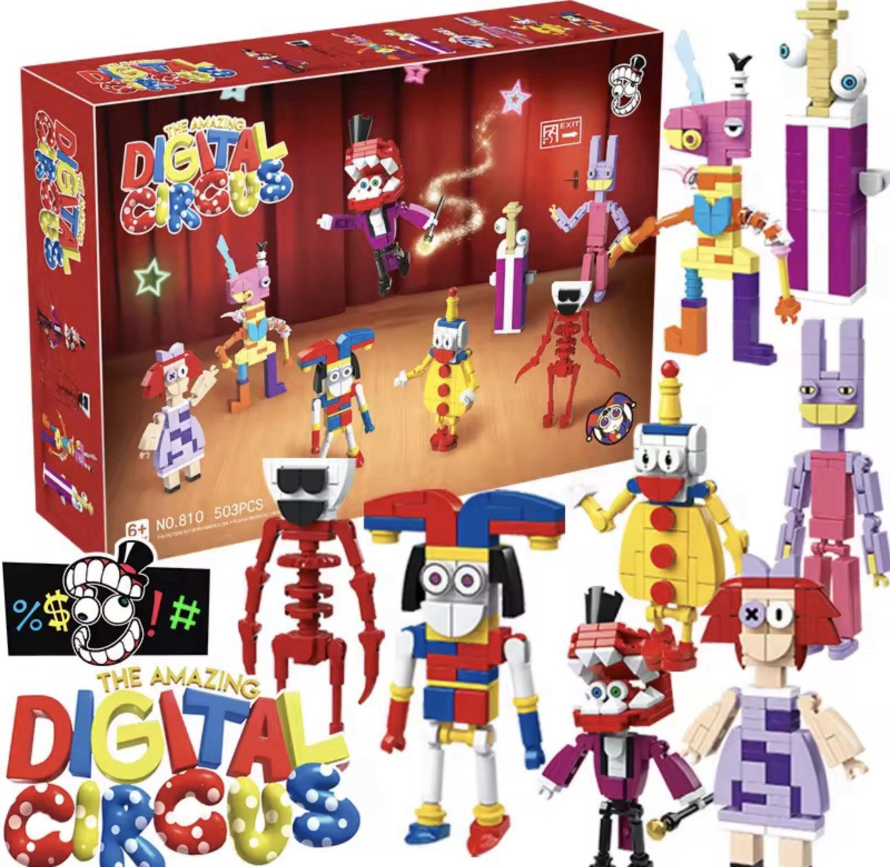 7 PCS MOC The Amazing Digital Circus Figures Pomni Jax Building Block Kids Gifts