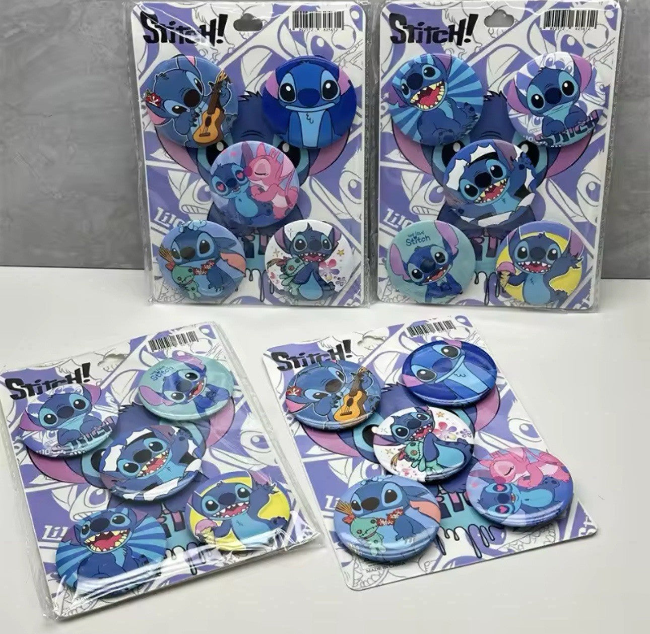 5x Disney Lilo and Stitch Random button badges Movie Merch Set Of 5