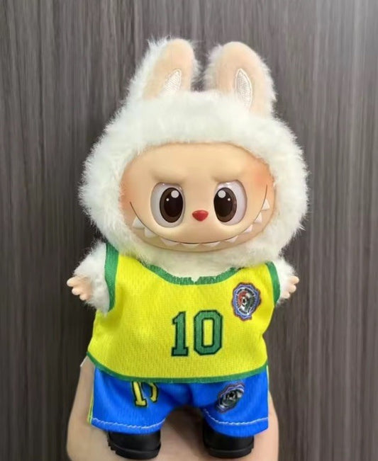 POP MART LABUBU Brazil Soccer Football Kit Replacing Clothes Set NO Doll
