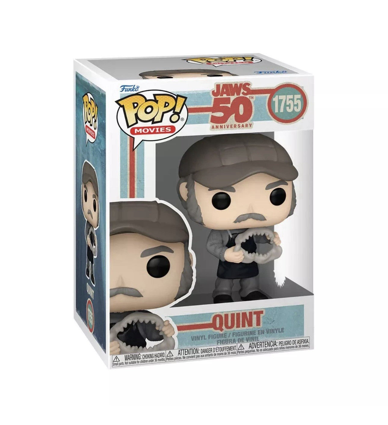 Jaws Matt Hooper & Quint With Shark 50th Anniversary Pop! Vinyl Fig In Stk Now