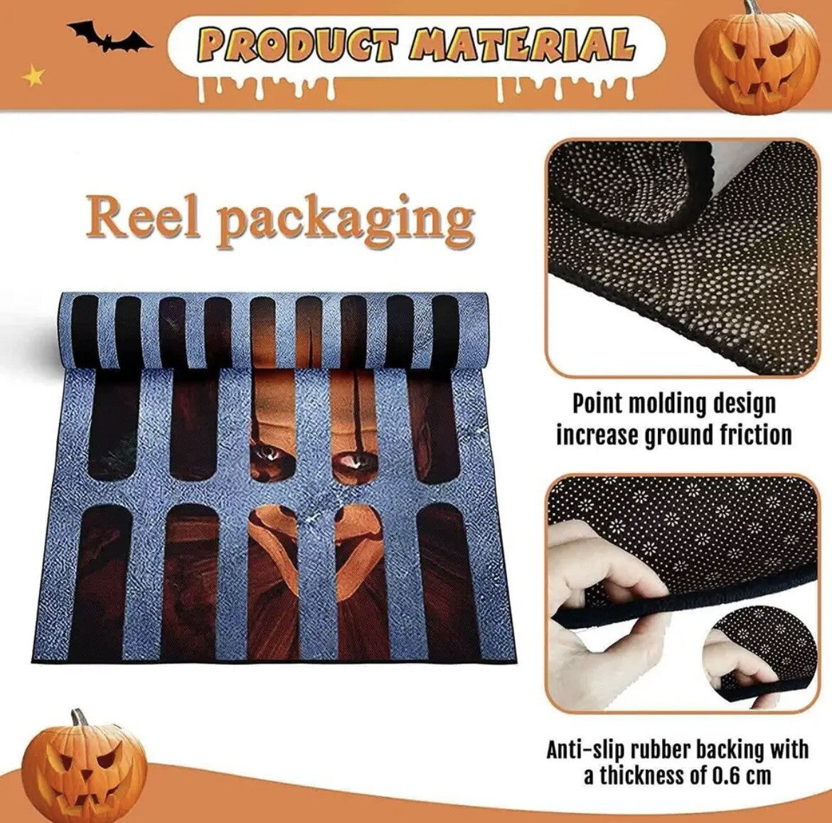 2023 New Halloween Phantom Door Mat Carpet Horror 40cm X 60cm 3D Fit In Door1