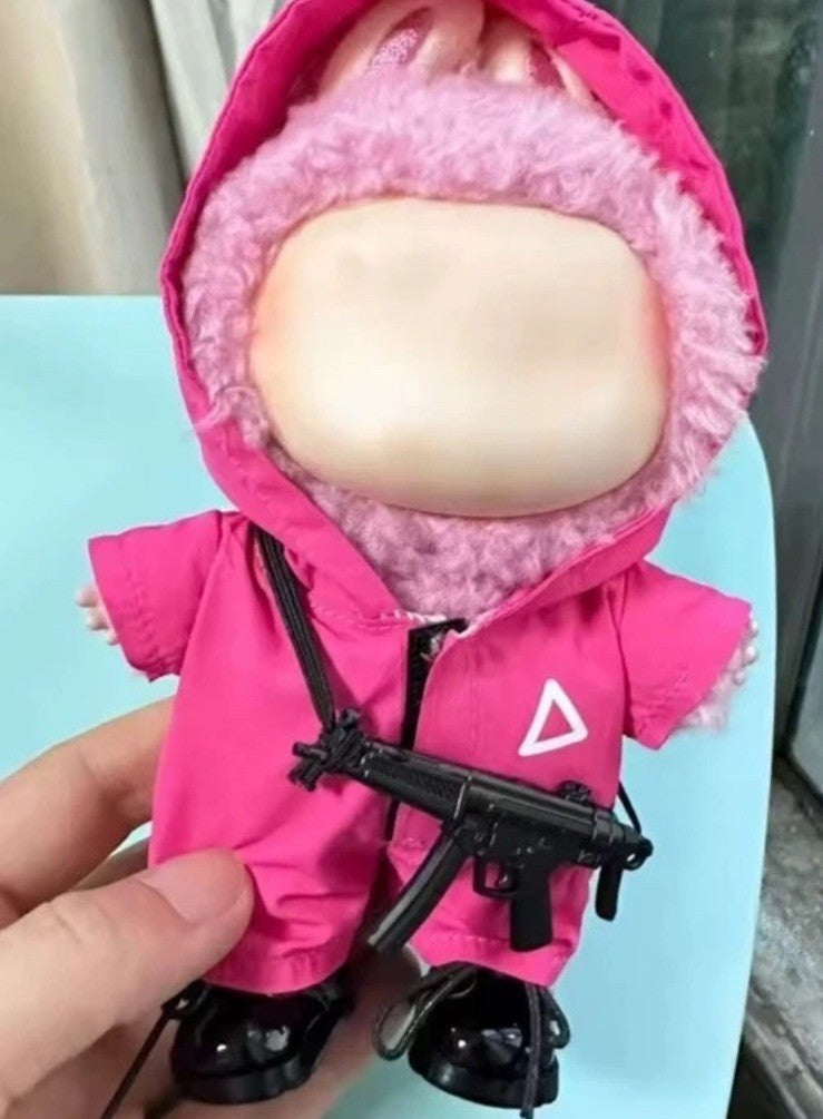 Labubu 17’ Doll Cosplay Squid Game Full Outfit gun And Shoes Dress Up NO DOLL