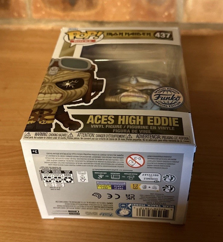 Funko Pop! Aces High Eddie 437 Shop Exclusive Iron Maiden Metal Rocks In Stock