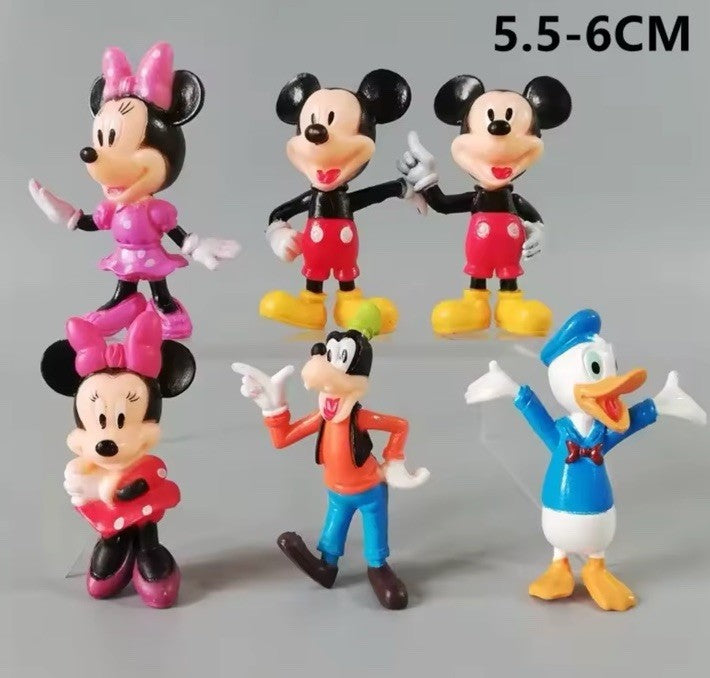 Mickey Mouse Clubhouse Minnie Donald Figure Toys Cake Toppers 6Pcs