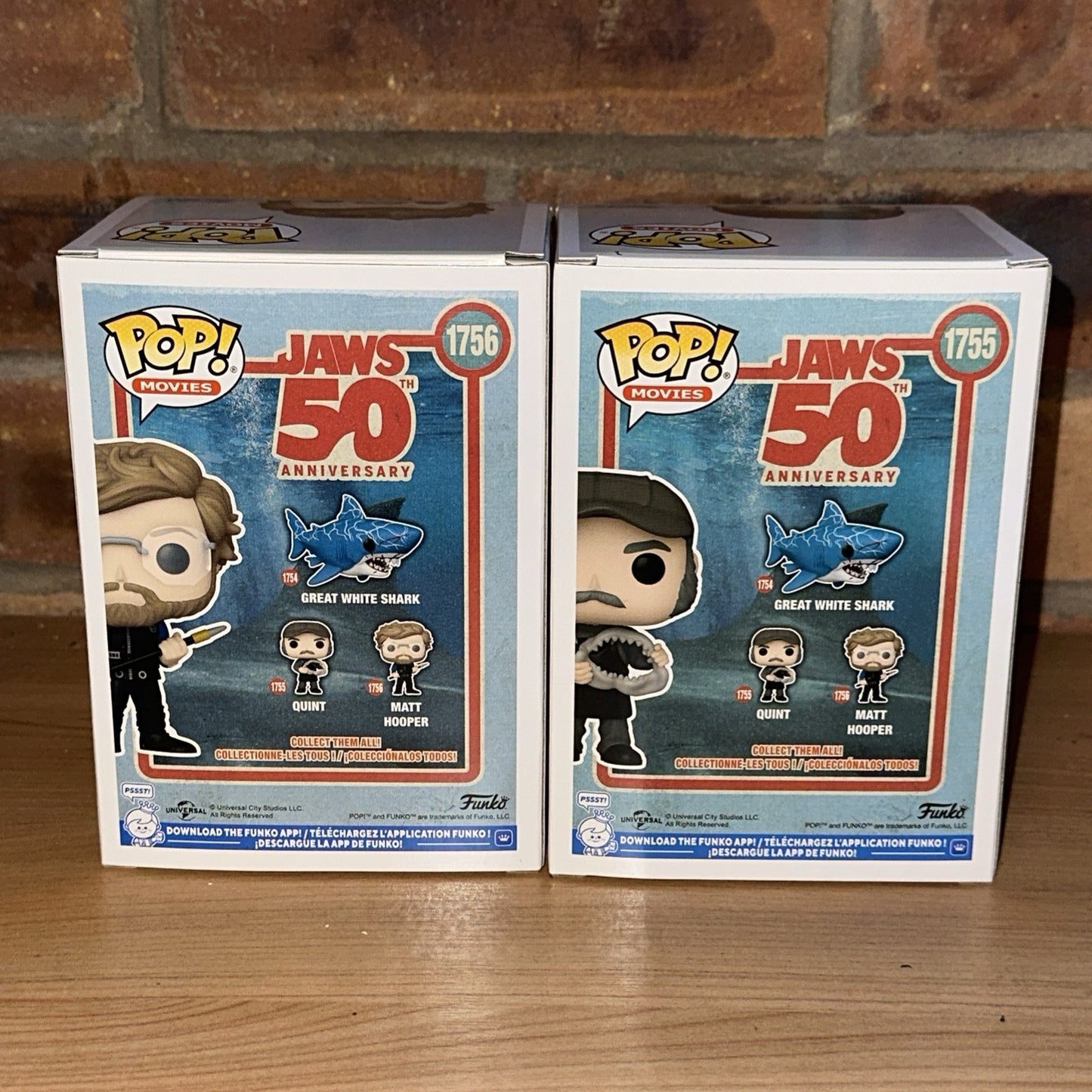 Jaws Matt Hooper & Quint With Shark 50th Anniversary Pop! Vinyl Fig In Stk Now