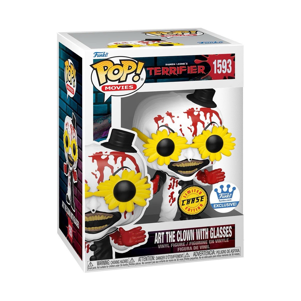 Funko Pop! Terrifier Art the Clown with Glasses #1593 In Stock Now W/pro